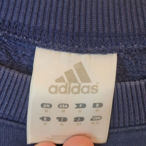 Adidas Vintage Y2K Unisex Navy Blue Pullover Sweatshirt Size US M - Picture 3 of 7